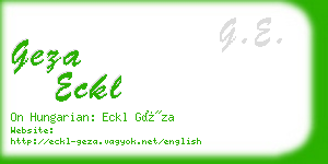 geza eckl business card